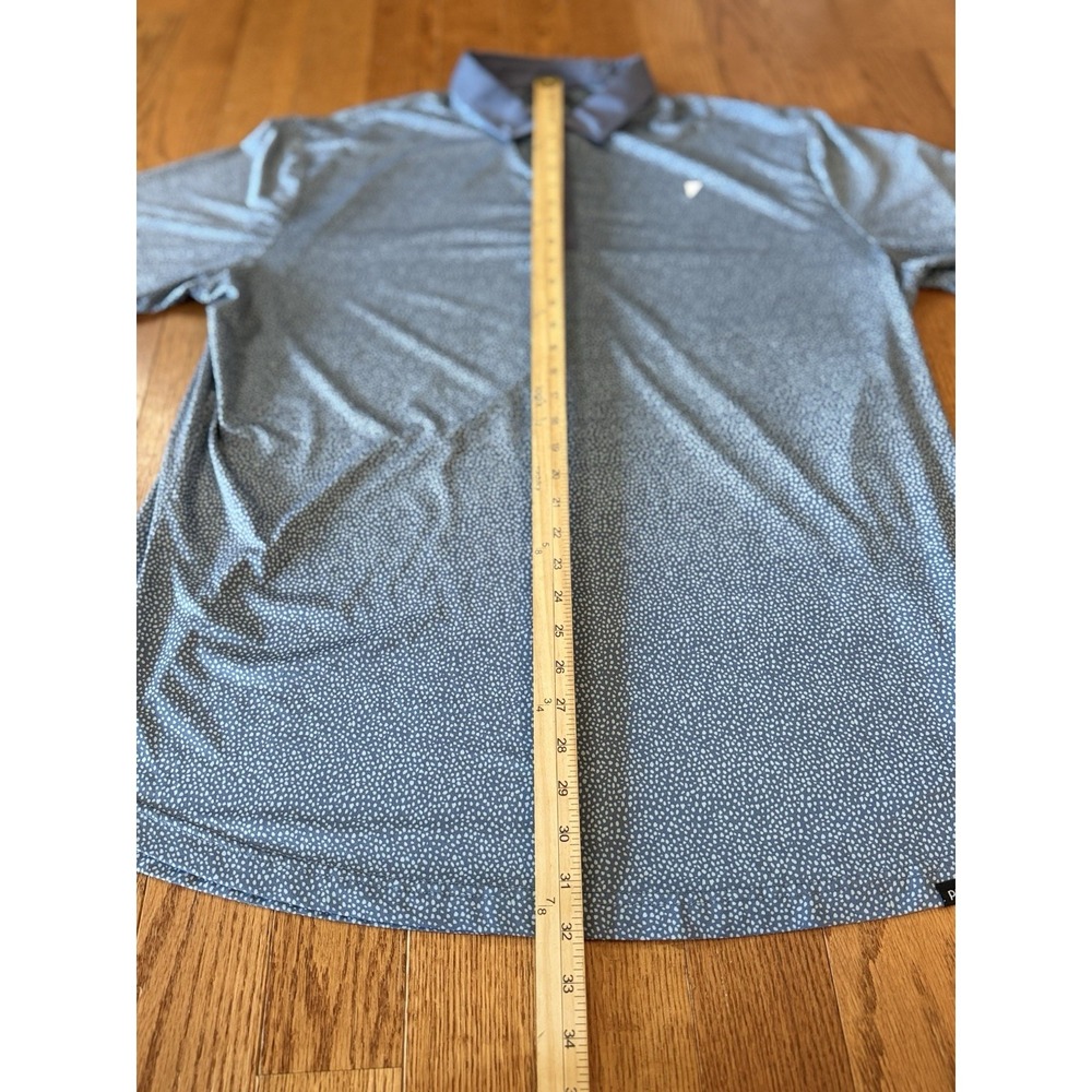 Primo Golf Polo Shirt Mens 2XL Navy Blue Geometric AOP Short Sleeve Active - Picture 7 of 8